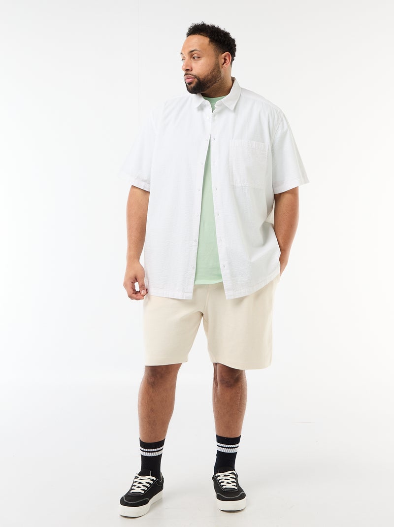 Overhemd met korte mouwen van crêpestof Wit - Kiabi