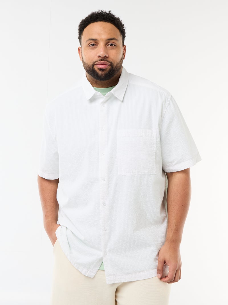 Overhemd met korte mouwen van crêpestof Wit - Kiabi