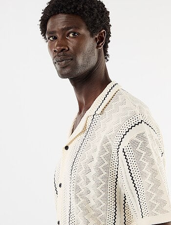 Overhemd met korte mouwen van fantasietricot