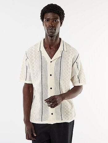 Overhemd met korte mouwen van fantasietricot