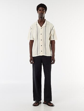 Overhemd met korte mouwen van fantasietricot