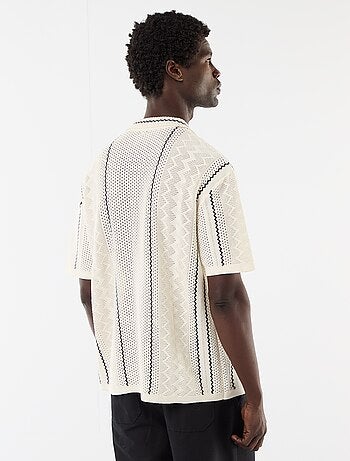 Overhemd met korte mouwen van fantasietricot