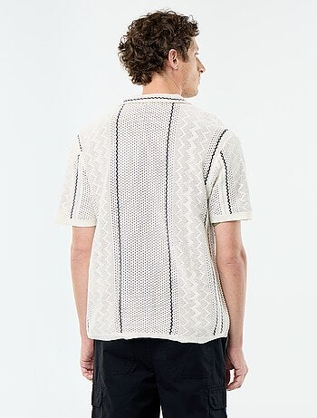 Overhemd met korte mouwen van fantasietricot