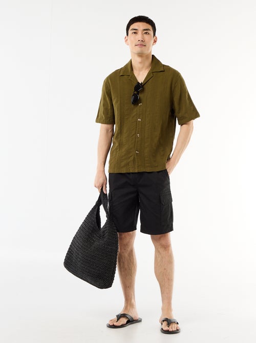 Overhemd met korte mouwen van fantasietricot - Kiabi