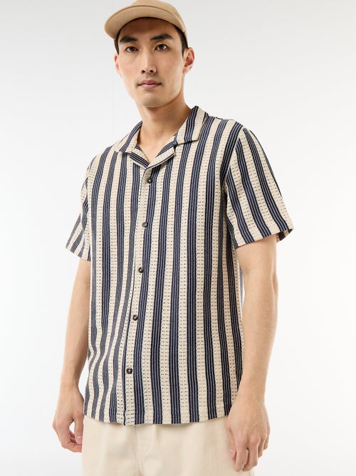 Overhemd met korte mouwen van gehaakte stof - Kiabi