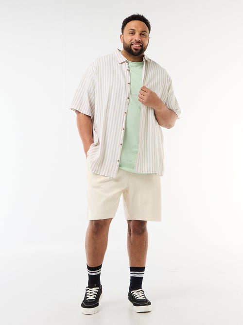 Overhemd met korte mouwen van gemengd linnen - Kiabi Overhemd met korte mouwen van gemengd linnen - Kiabi