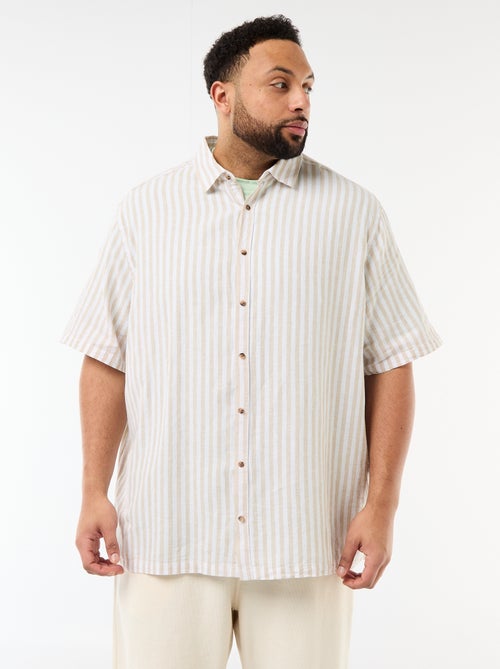 Overhemd met korte mouwen van gemengd linnen - Kiabi Overhemd met korte mouwen van gemengd linnen - Kiabi