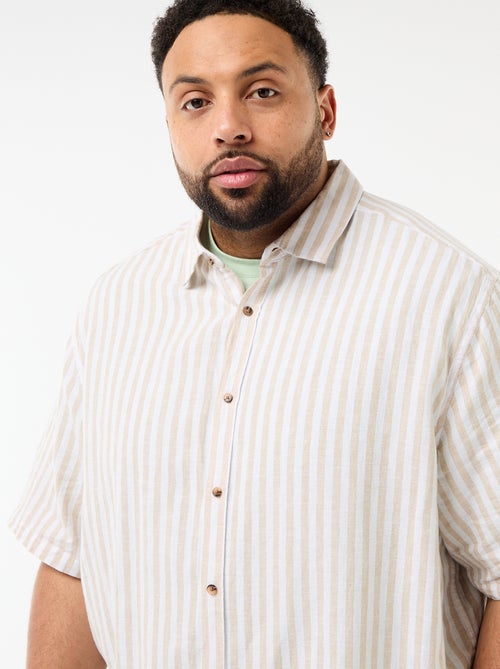 Overhemd met korte mouwen van gemengd linnen - Kiabi Overhemd met korte mouwen van gemengd linnen - Kiabi