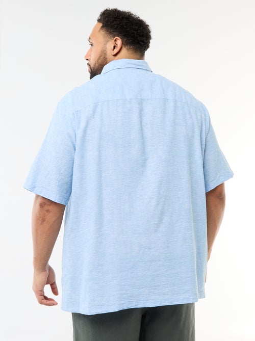 Overhemd met korte mouwen van gemengd linnen - Kiabi Overhemd met korte mouwen van gemengd linnen - Kiabi