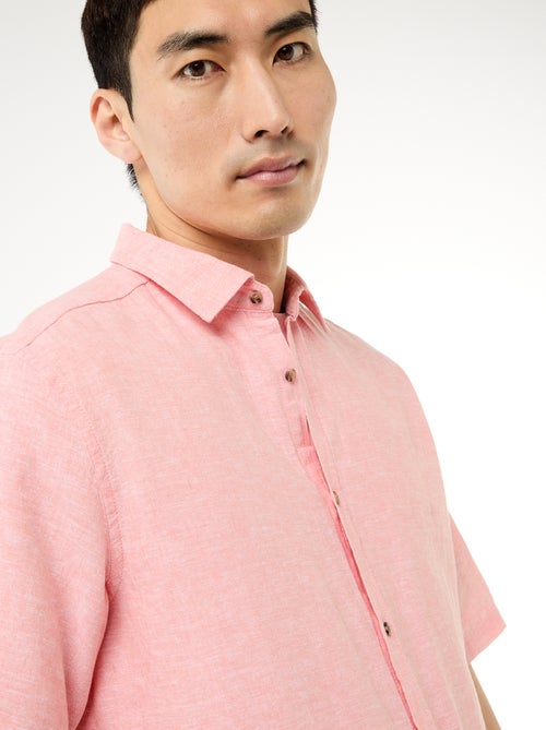 Overhemd met korte mouwen van gemengd linnen - Kiabi