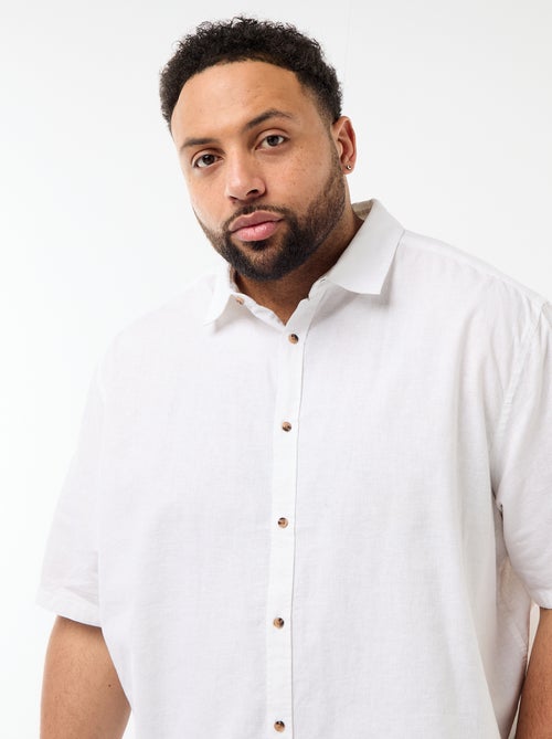 Overhemd met korte mouwen van gemengd linnen - Kiabi