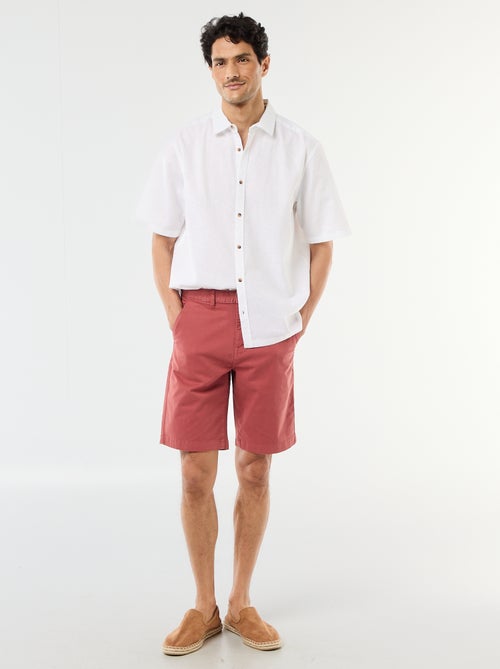 Overhemd met korte mouwen van gemengd linnen - Kiabi