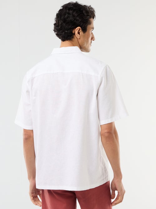 Overhemd met korte mouwen van gemengd linnen - Kiabi
