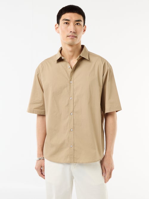 Overhemd met korte mouwen van popeline - Kiabi