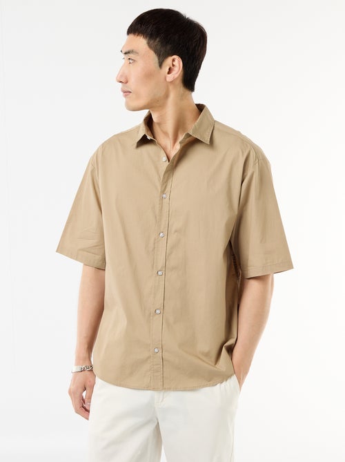 Overhemd met korte mouwen van popeline - Kiabi