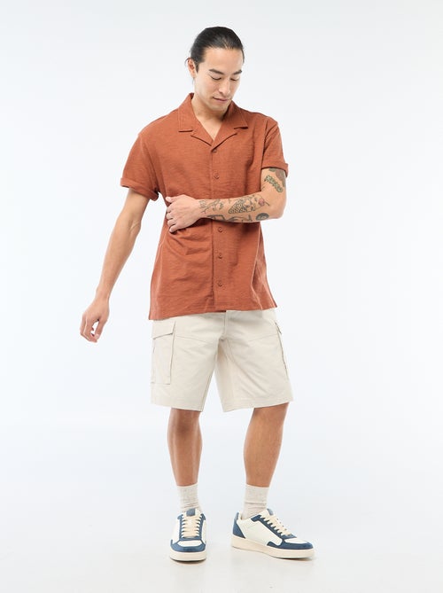 Overhemd met korte mouwen van tricot - Kiabi