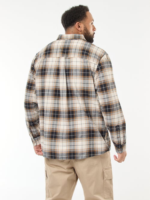 Overhemd met lange mouwen met ruitjesmotief - Kiabi