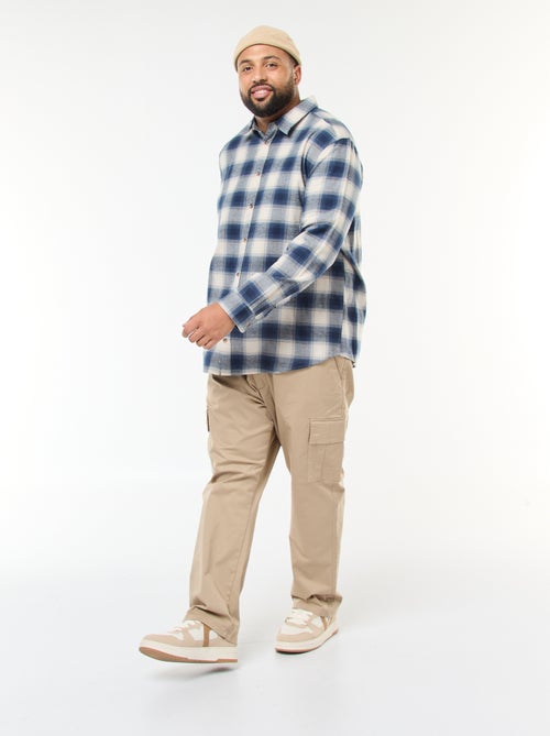 Overhemd met lange mouwen met ruitjesmotief - Kiabi