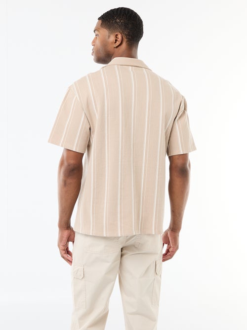 Overhemd met strepen en korte mouwen - Kiabi