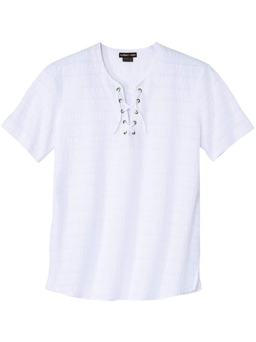 Overhemd met veterhals Ibiza - ATLAS FOR MEN - Kiabi Overhemd met veterhals Ibiza - ATLAS FOR MEN - Kiabi