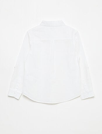 Overhemd met zak en oprolbare mouwen