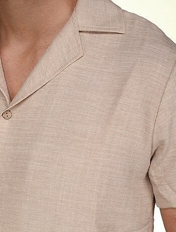 Set bestaande uit een overhemd en een effen short met textuur - Frilivin