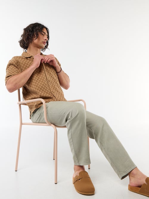 Overhemd van fantasietricot met korte mouwen - Kiabi