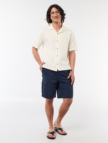 Overhemd van fantasietricot met korte mouwen