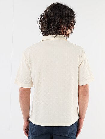 Overhemd van fantasietricot met korte mouwen