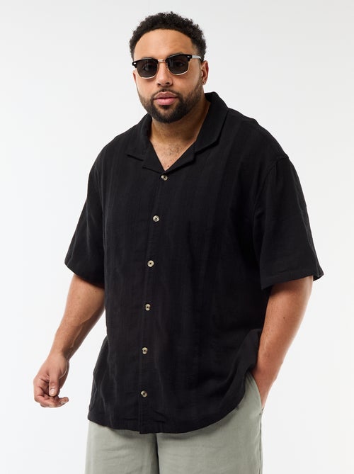 Overhemd van fantasietricot met korte mouwen - Kiabi