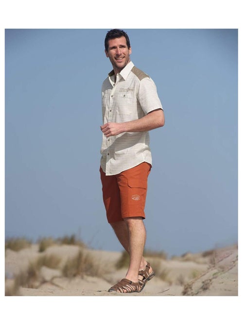 Overhemd van gevlamd Popeline Desert - ATLAS FOR MEN - Kiabi Overhemd van gevlamd Popeline Desert - ATLAS FOR MEN - Kiabi