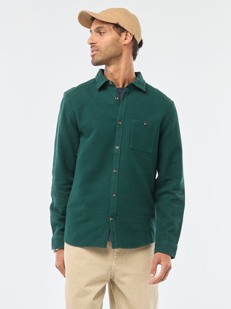 Authentics mannen grote & lange lange mouw wafel Henley Shirt