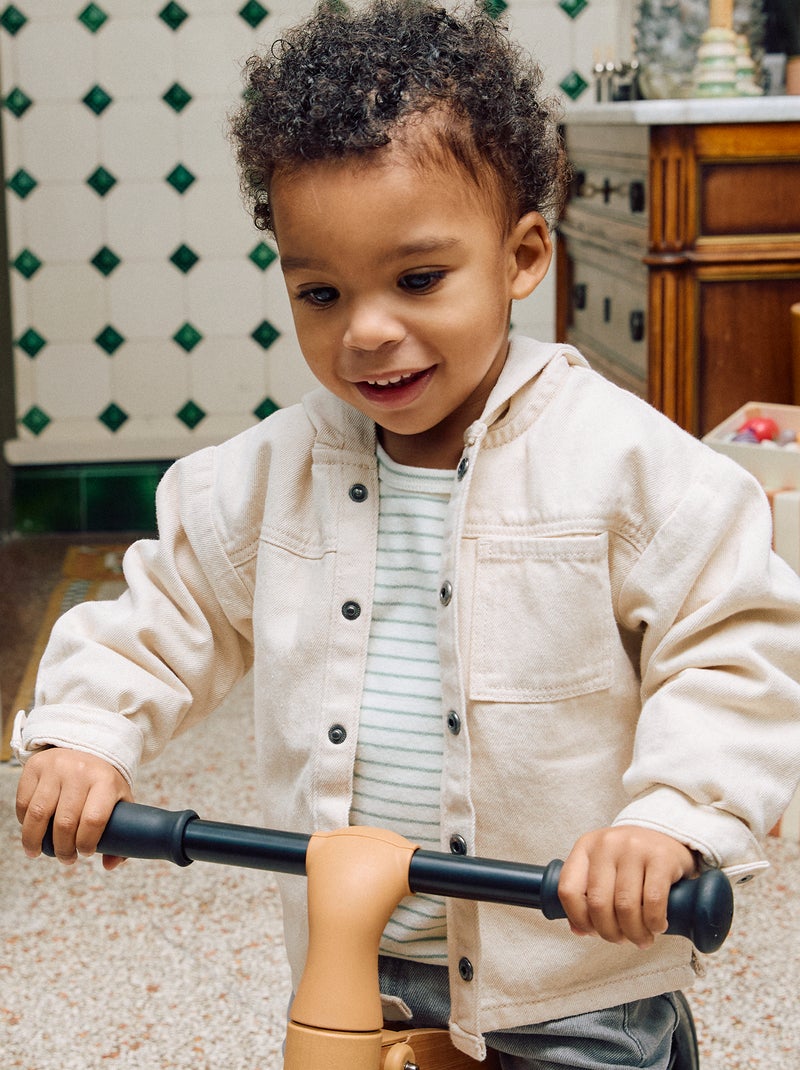 Overhemd van keperstof met capuchon Wit - Kiabi