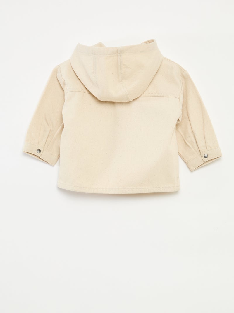 Overhemd van keperstof met capuchon Wit - Kiabi