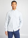 Overhemd van Oxford-katoen met motief BLAUW - Kiabi