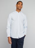 Overhemd van Oxford-katoen met motief BLAUW - Kiabi