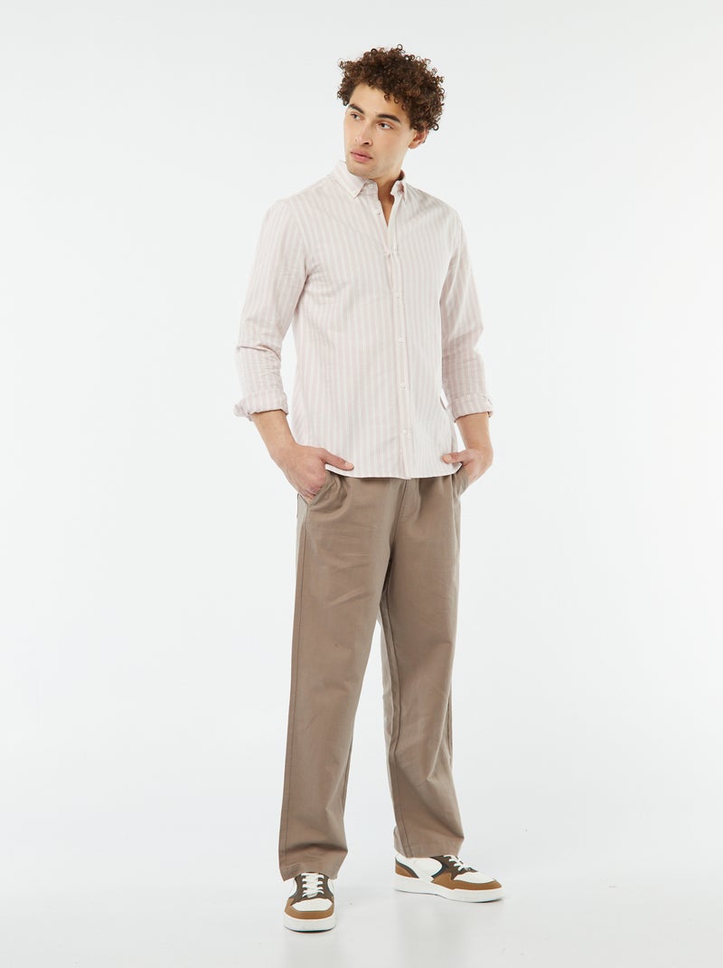 Overhemd van Oxford-katoen met motief ROSE - Kiabi