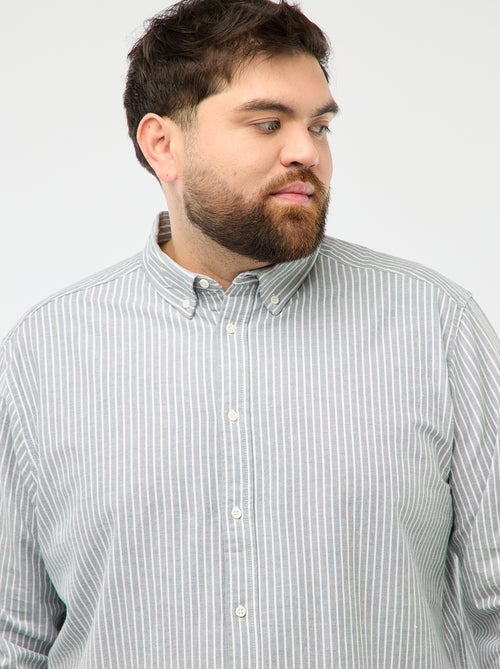 Overhemd van Oxford-katoen met streepjesmotief - Kiabi