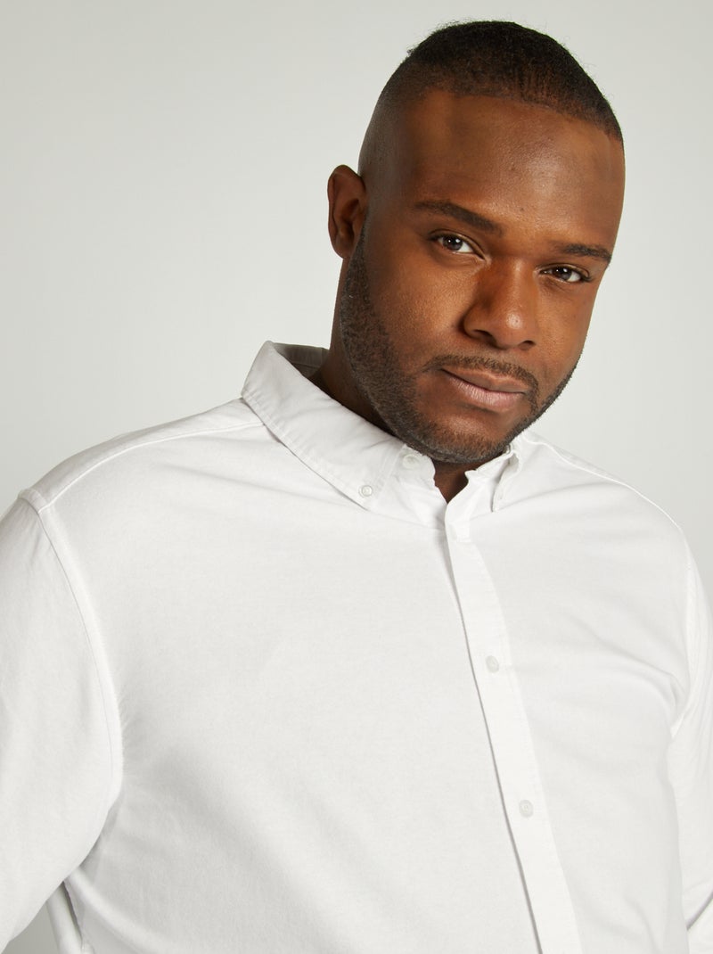 Overhemd van Oxford-katoen wit - Kiabi