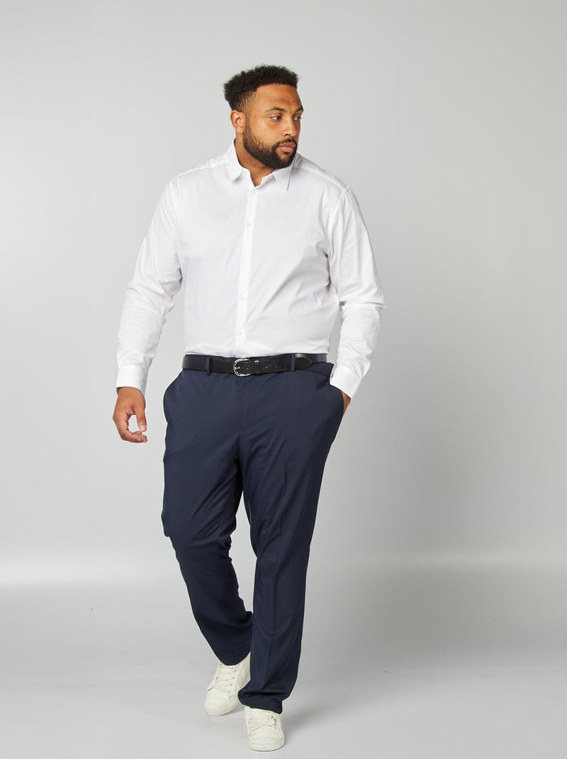 Overhemd van stretch twill wit - Kiabi