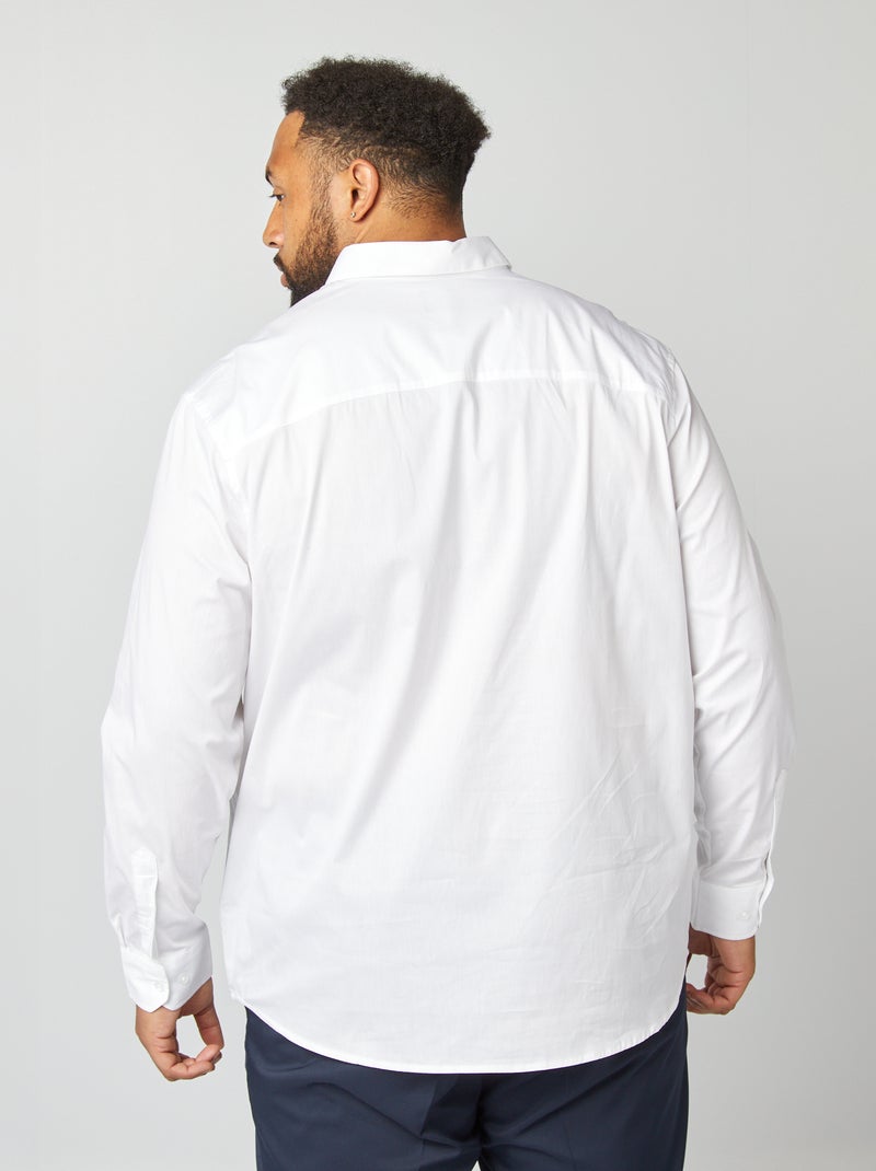 Overhemd van stretch twill wit - Kiabi