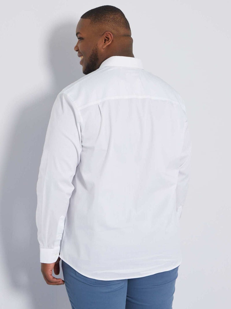 Overhemd van stretch twill wit - Kiabi