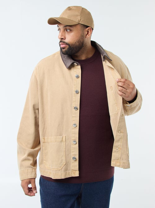 Overhemd van twill met contrasterend kraagje - Kiabi