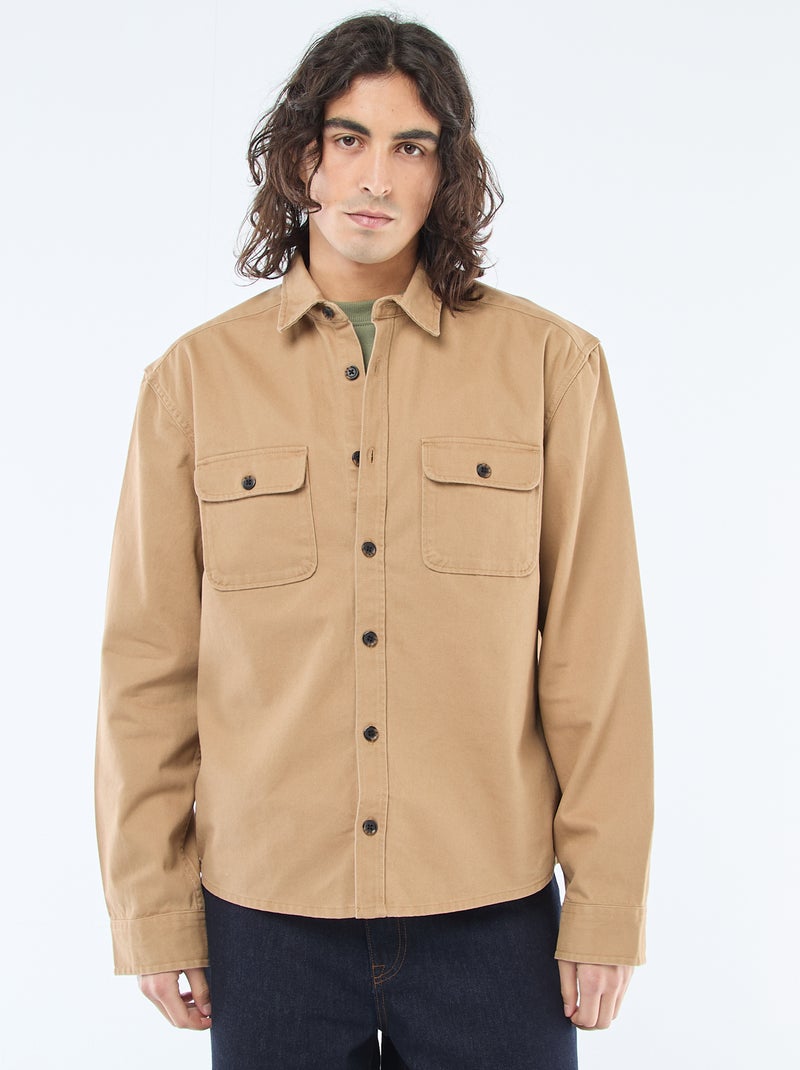 Overhemdjas van katoen Biege - Kiabi