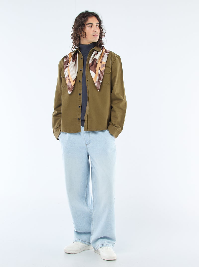 Overhemdjas van katoen Groen - Kiabi