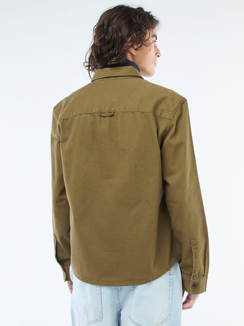 Overhemdjas van katoen Groen - Kiabi