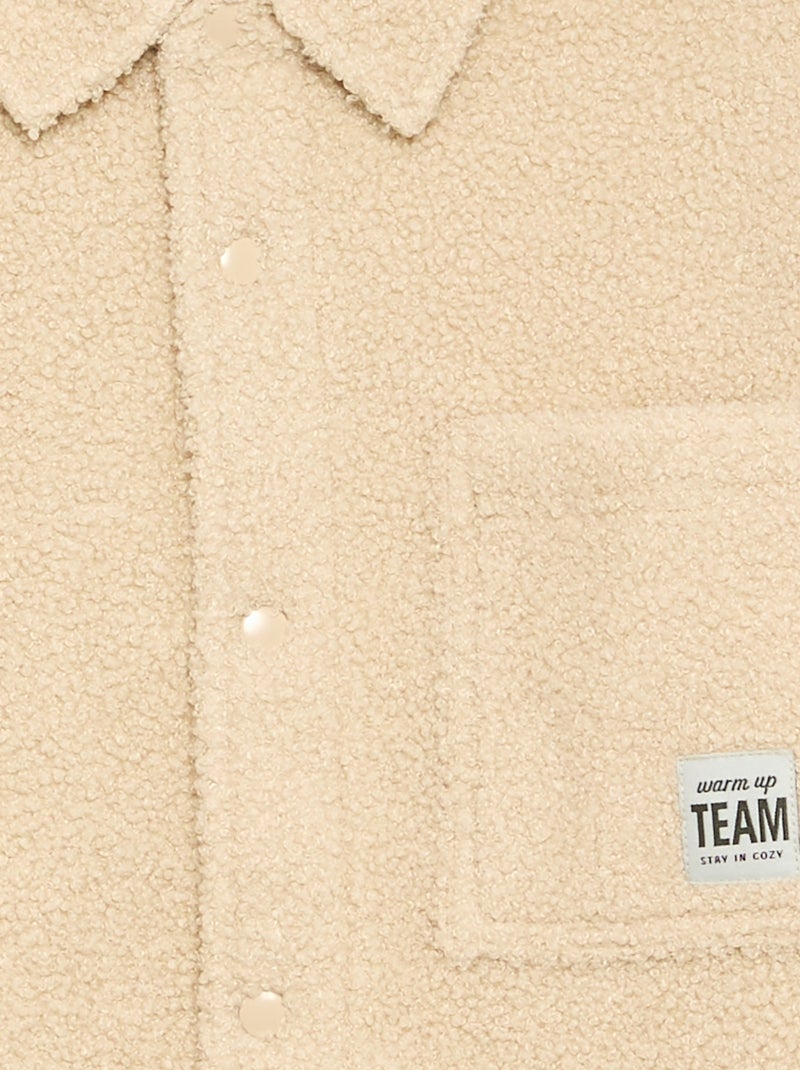 Overshirt met schapenvachteffect Biege - Kiabi