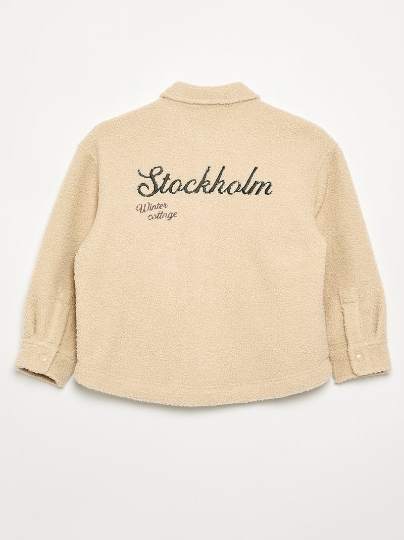 Overshirt met schapenvachteffect Biege - Kiabi