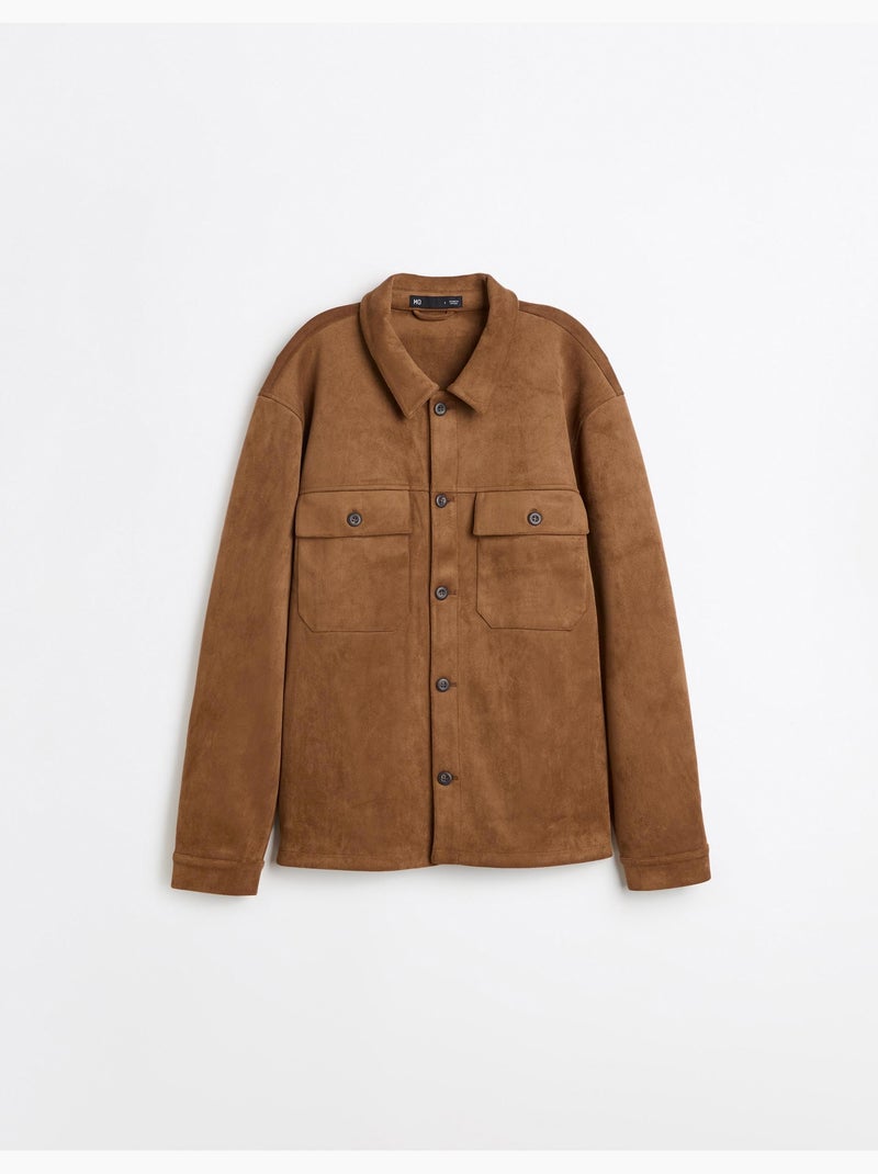 Overshirt met suède-effect, mo fashion Beige - Kiabi