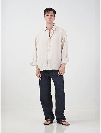 Overshirt oversize van effen katoen giesto